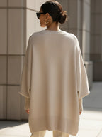 Callowyn | Women's Oversized Cashmere Cape Sweater, Poncho-Style Batwing Sleeve – Elegant Layering