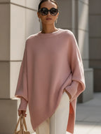 Callowyn | Women's Oversized Cashmere Cape Sweater, Poncho-Style Batwing Sleeve – Elegant Layering
