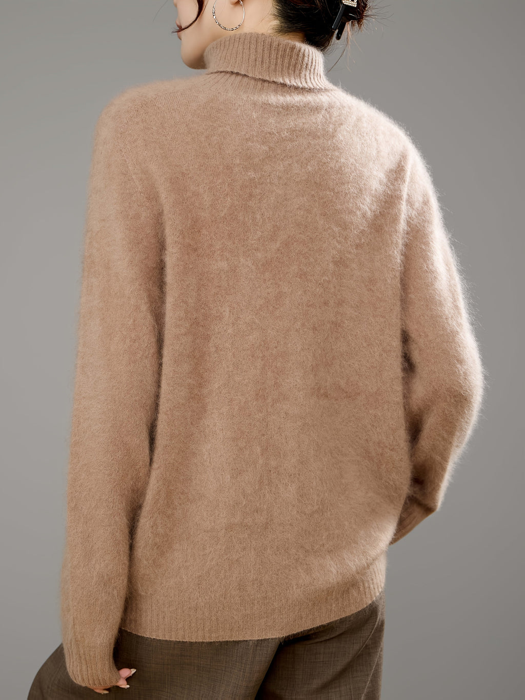 Marceline | Women's Brushed Cashmere Wool Turtleneck Sweater