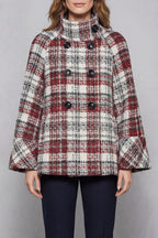 Rosélle | Women's Vintage Check Wool Cape Coat
