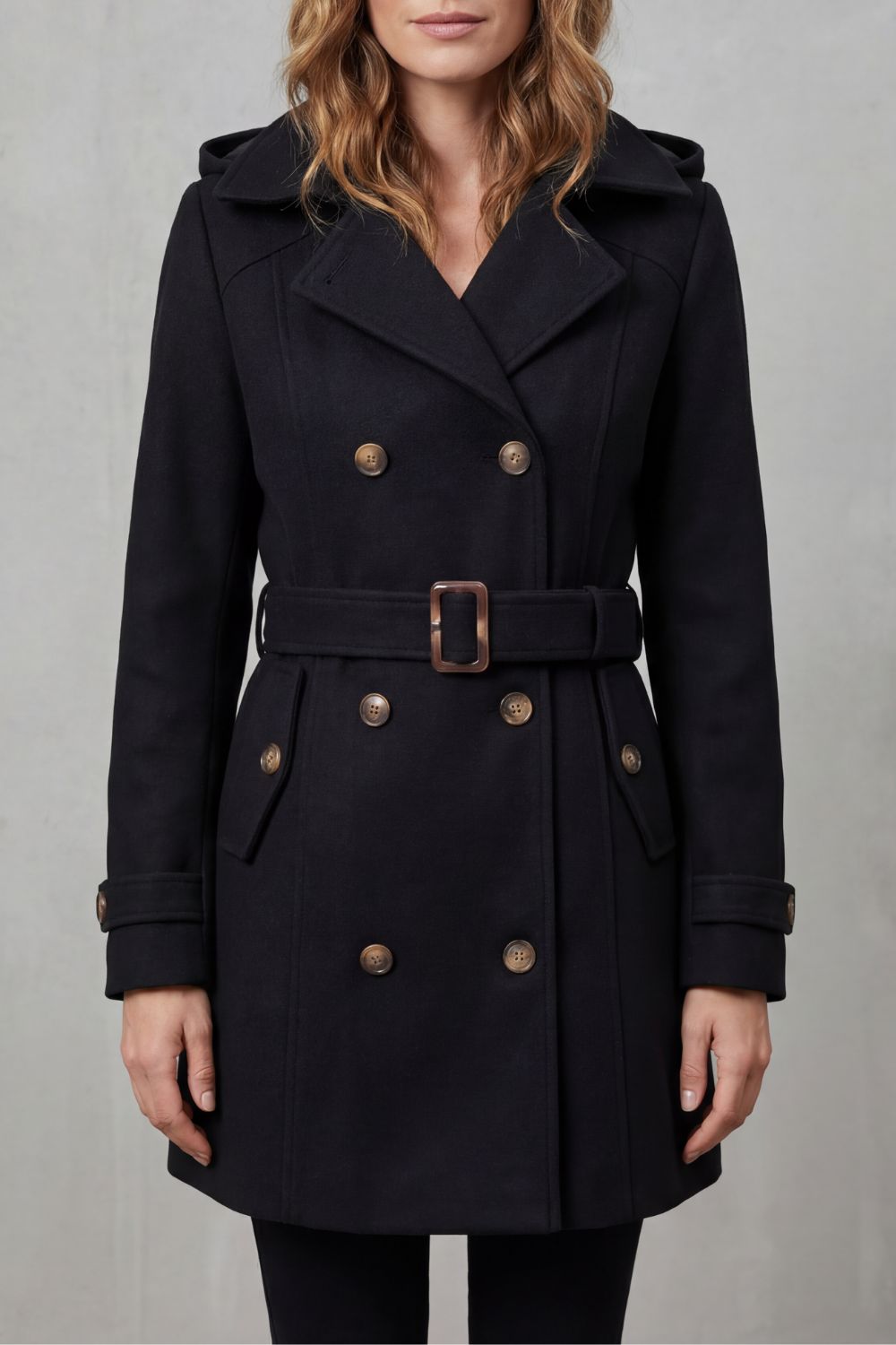 Hélène | Women's Hooded Double Breasted Trench Coat
