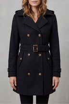 Hélène | Women's Hooded Double Breasted Trench Coat