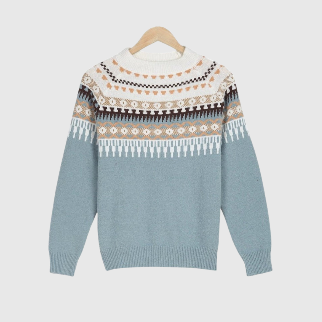 Marisol | Women's Fair Isle Yoke Crew Neck Sweater