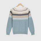 Marisol | Women's Fair Isle Yoke Crew Neck Sweater