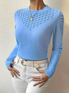 Marielle | Women's Pointelle Crew Neck Sweater