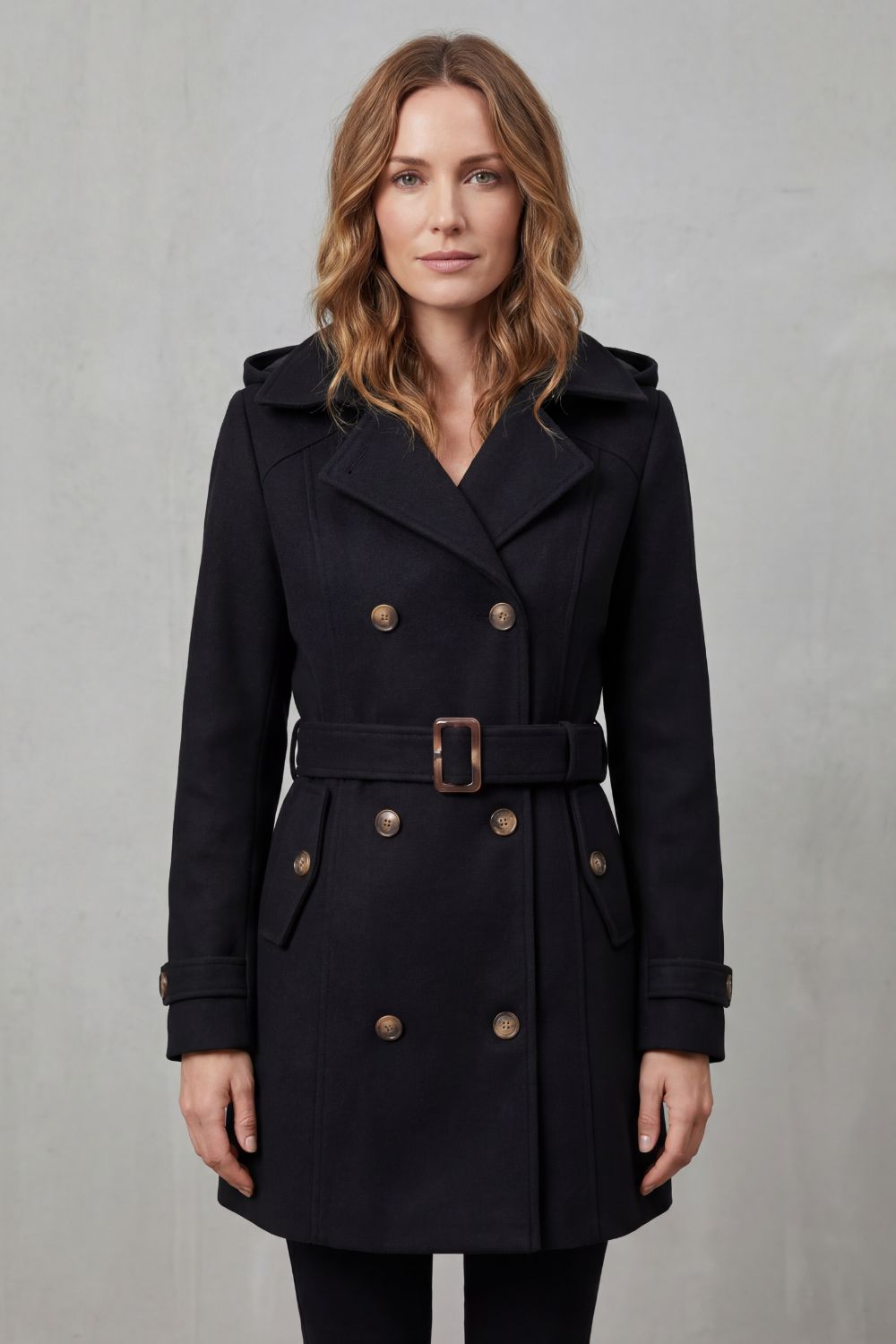 Hélène | Women's Hooded Double Breasted Trench Coat