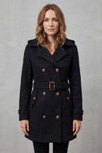 Hélène | Women's Hooded Double Breasted Trench Coat