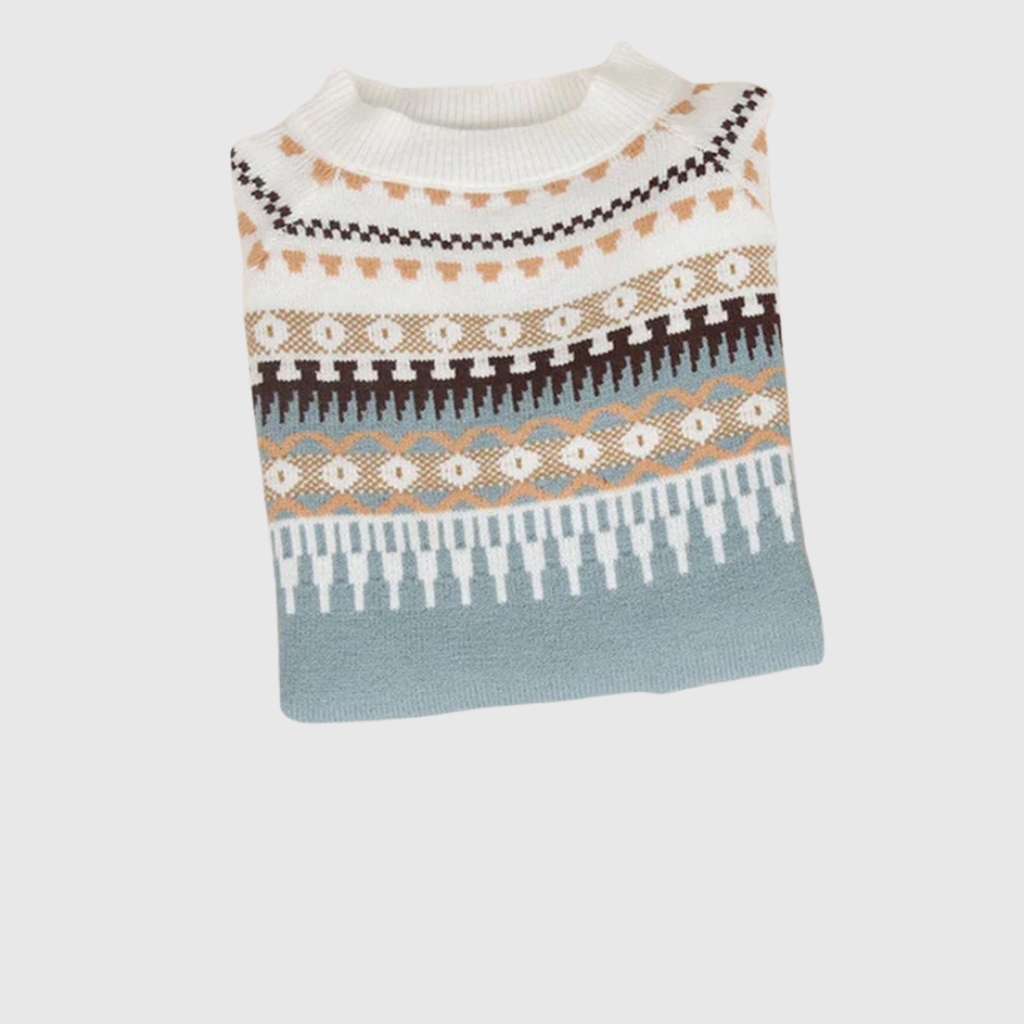 Marisol | Women's Fair Isle Yoke Crew Neck Sweater