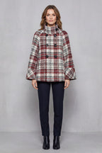 Rosélle | Women's Vintage Check Wool Cape Coat