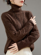 Marceline | Women's Brushed Cashmere Wool Turtleneck Sweater