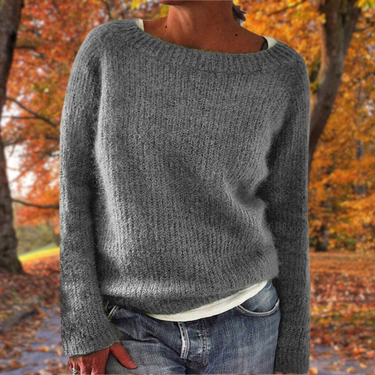 Sylvie | Women's Boat Neck Layered Knit Sweater