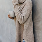 Marlowe | Women's Cowl Turtleneck Sweater with Split Hem Cuffs