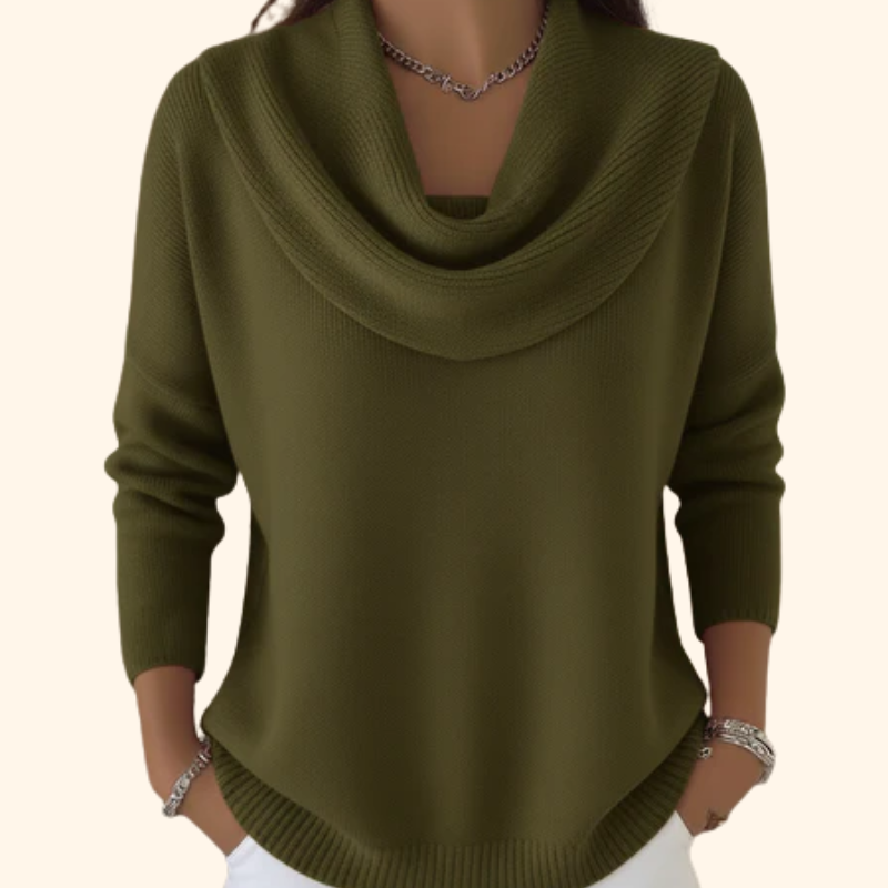 Cercie | Women's Draped Cowl Neck Sweater