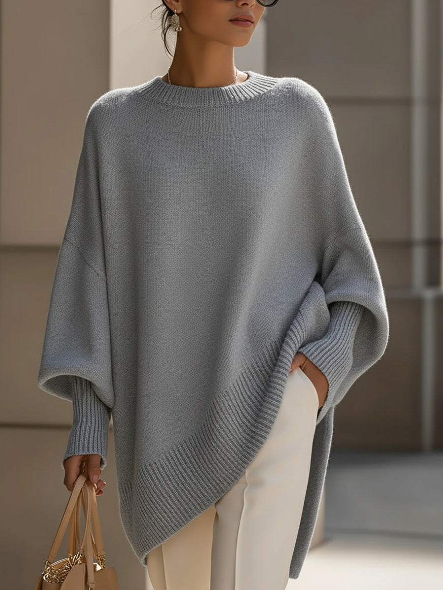 Callowyn | Women's Oversized Cashmere Cape Sweater, Poncho-Style Batwing Sleeve – Elegant Layering