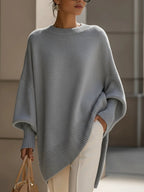 Callowyn | Women's Oversized Cashmere Cape Sweater, Poncho-Style Batwing Sleeve – Elegant Layering