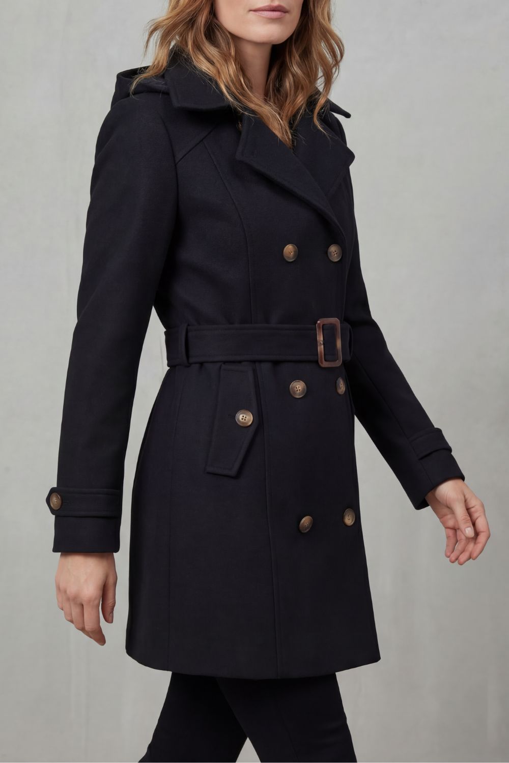 Hélène | Women's Hooded Double Breasted Trench Coat