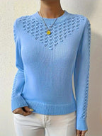 Marielle | Women's Pointelle Crew Neck Sweater