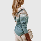 Marisol | Women's Fair Isle Yoke Crew Neck Sweater