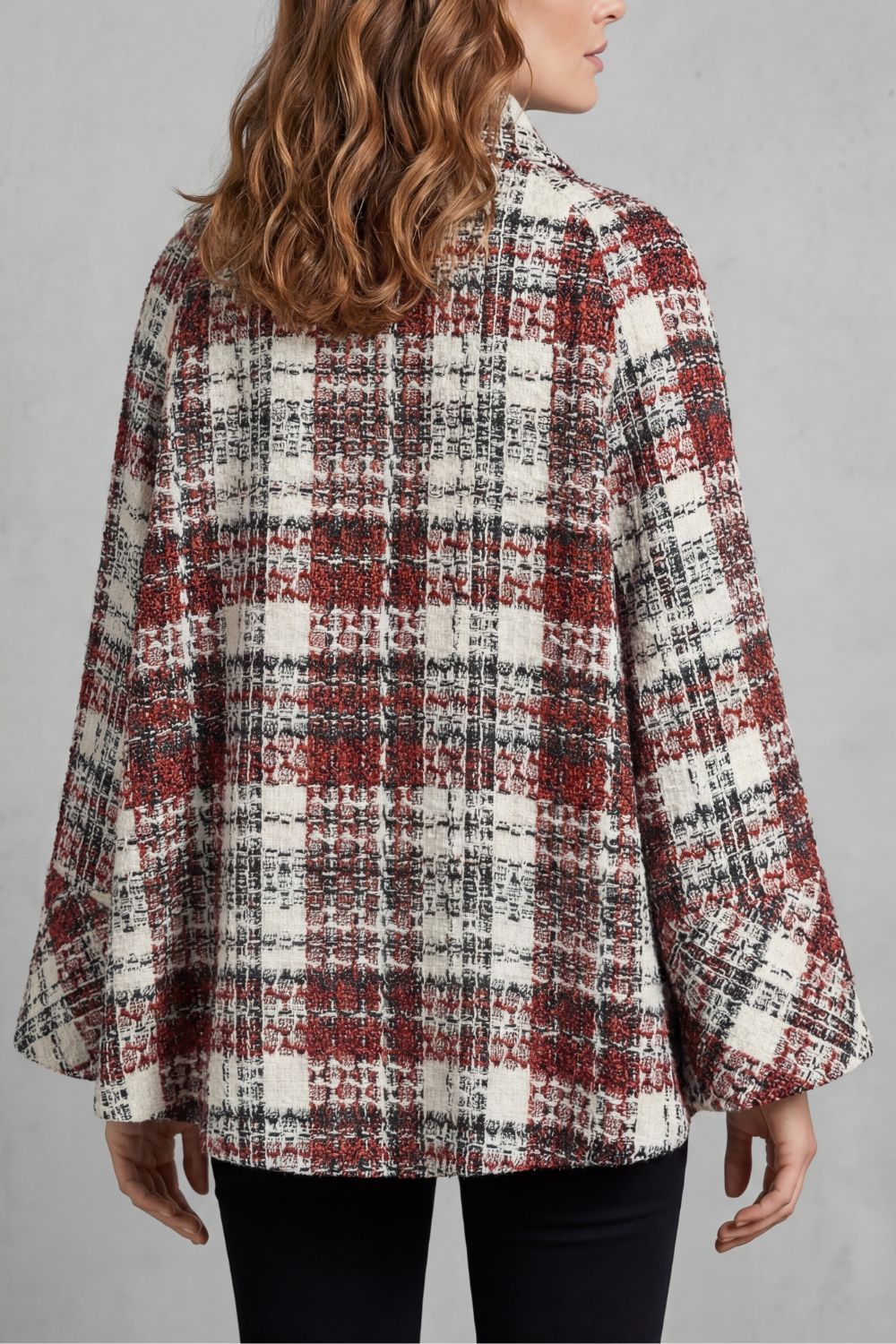 Rosélle | Women's Vintage Check Wool Cape Coat