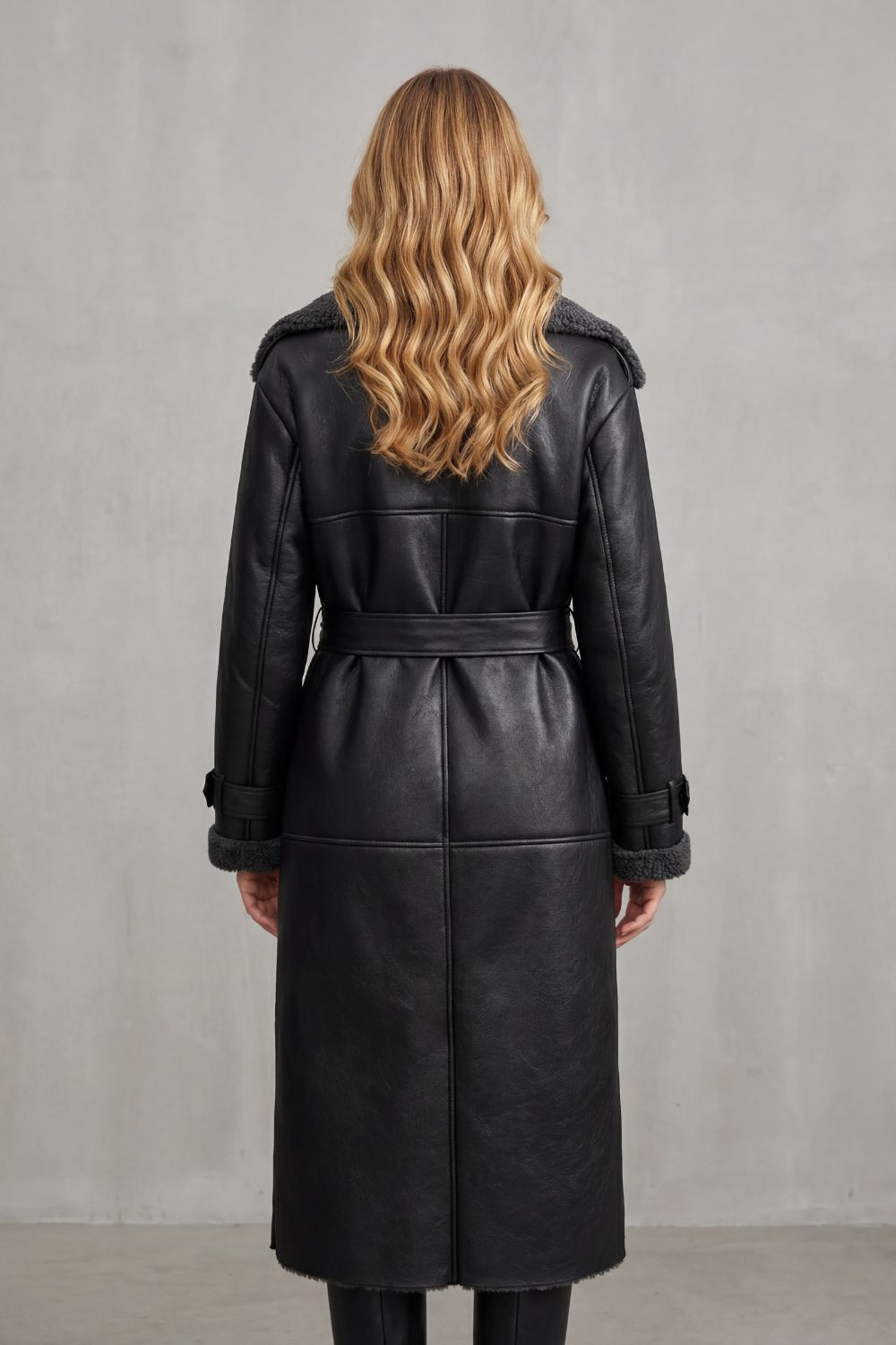 Giselle | Women's Oversized Belted Faux Shearling Coat