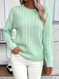 Marigold | Women's Cable Knit Crew Neck Sweater for Layering