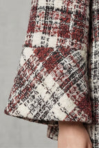Rosélle | Women's Vintage Check Wool Cape Coat