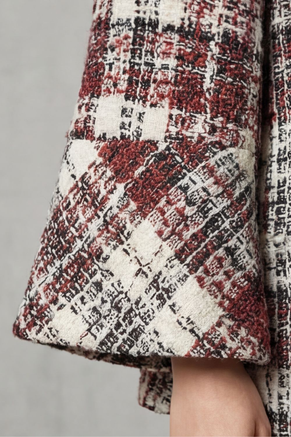 Rosélle | Women's Vintage Check Wool Cape Coat