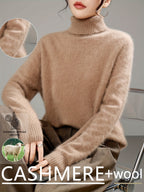 Marceline | Women's Brushed Cashmere Wool Turtleneck Sweater