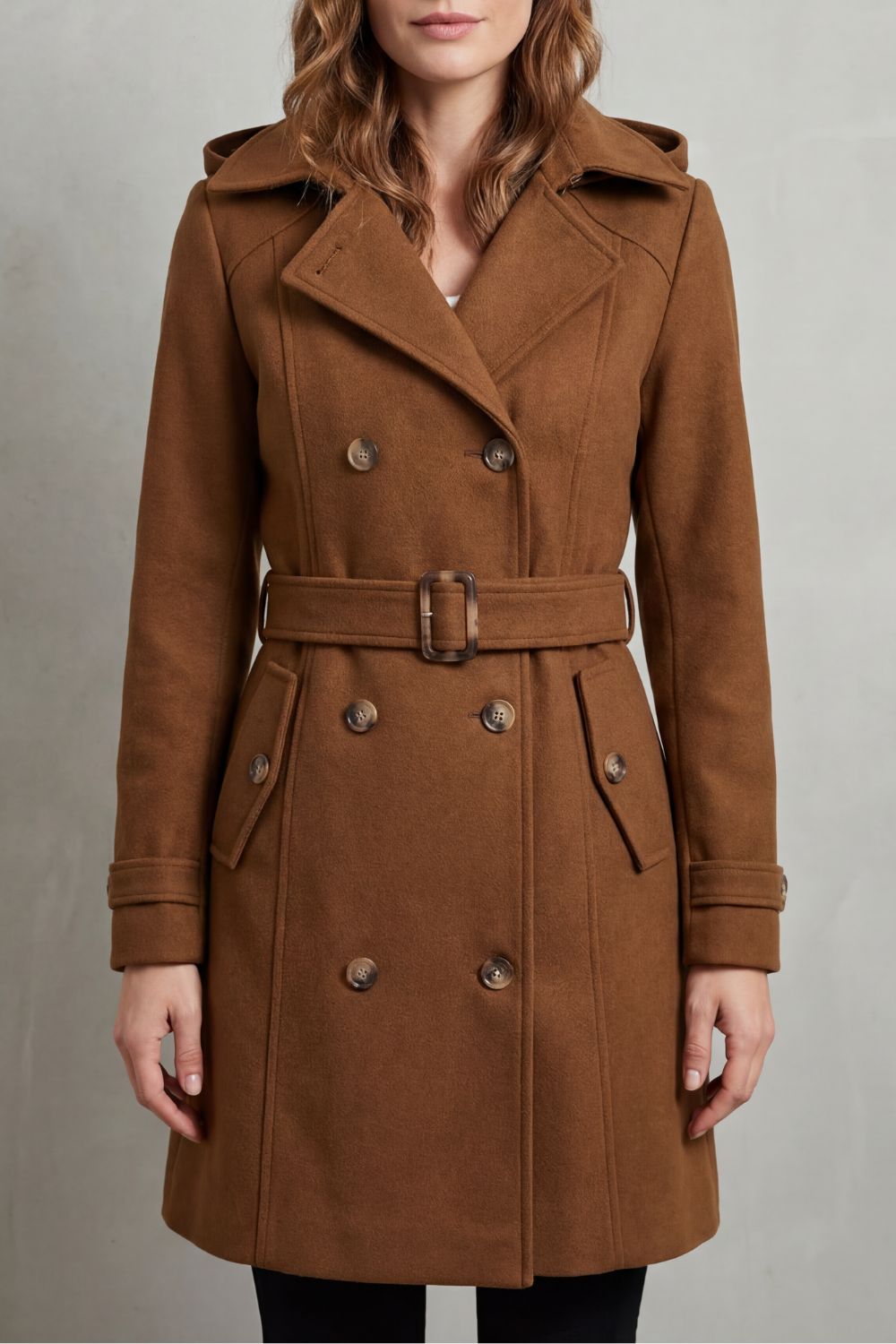 Hélène | Women's Hooded Double Breasted Trench Coat
