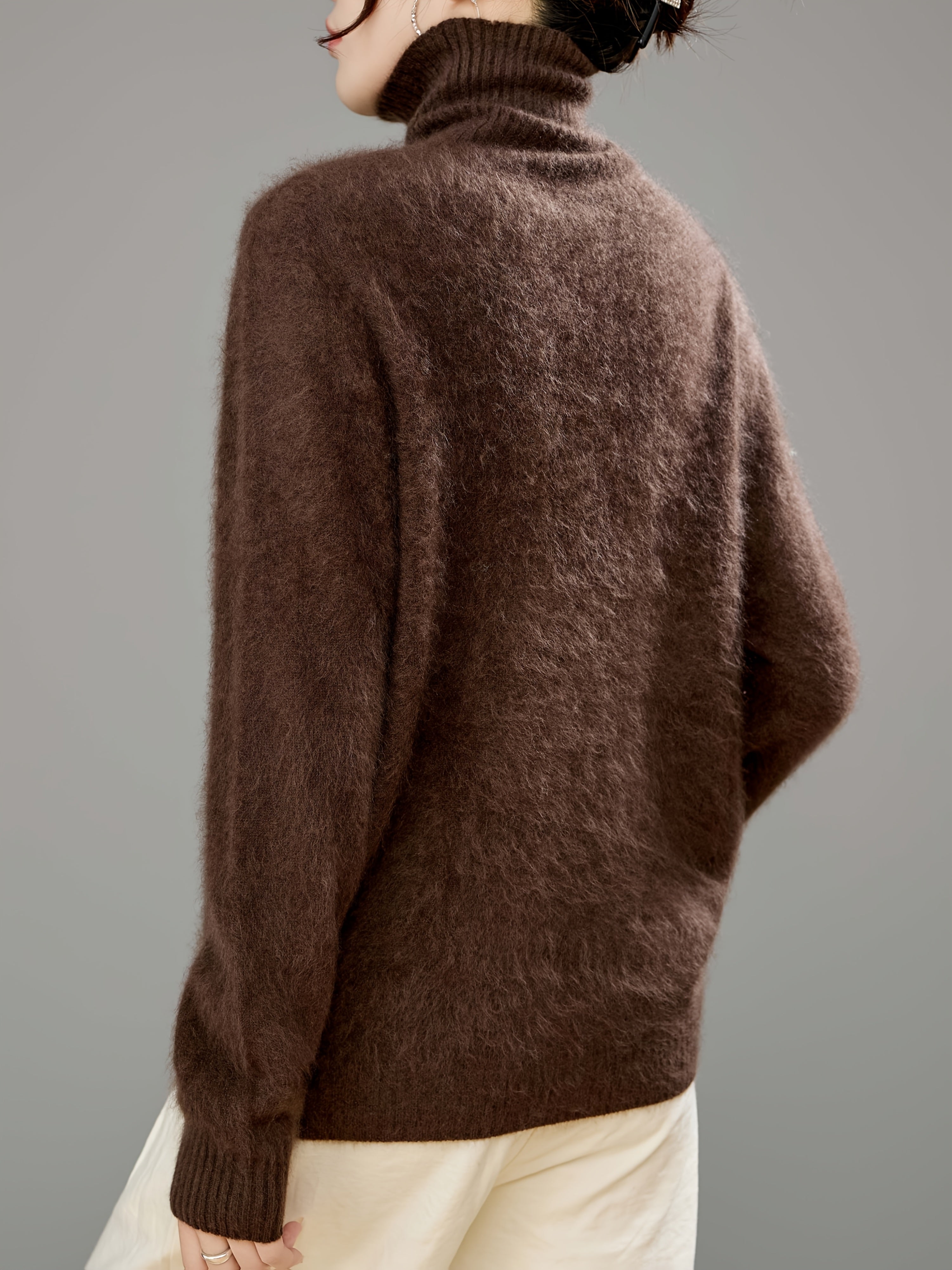Marceline | Women's Brushed Cashmere Wool Turtleneck Sweater