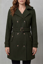 Hélène | Women's Hooded Double Breasted Trench Coat