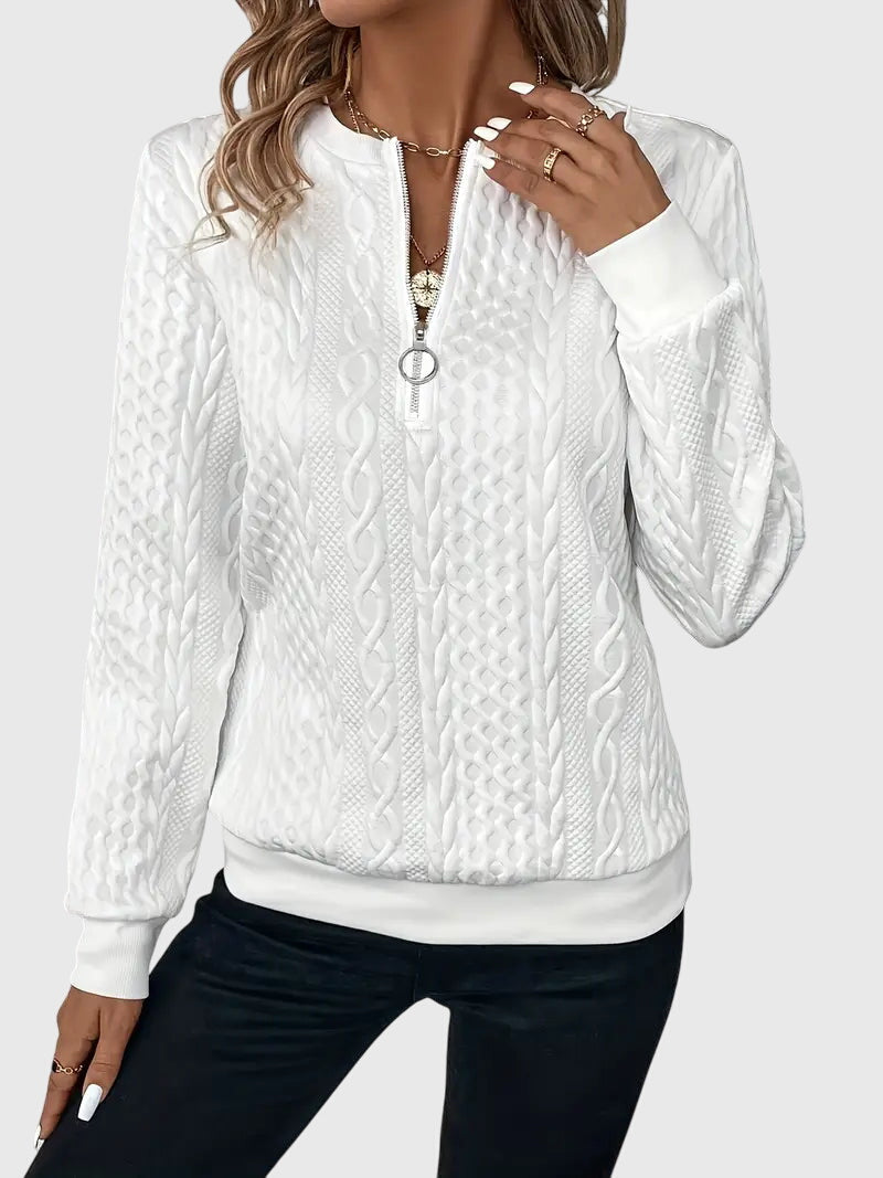 Nora | Women's Cable Knit Quarter-Zip Jumper