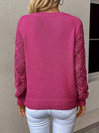 Odalys | Women's Crochet Sleeve V-Neck Sweater
