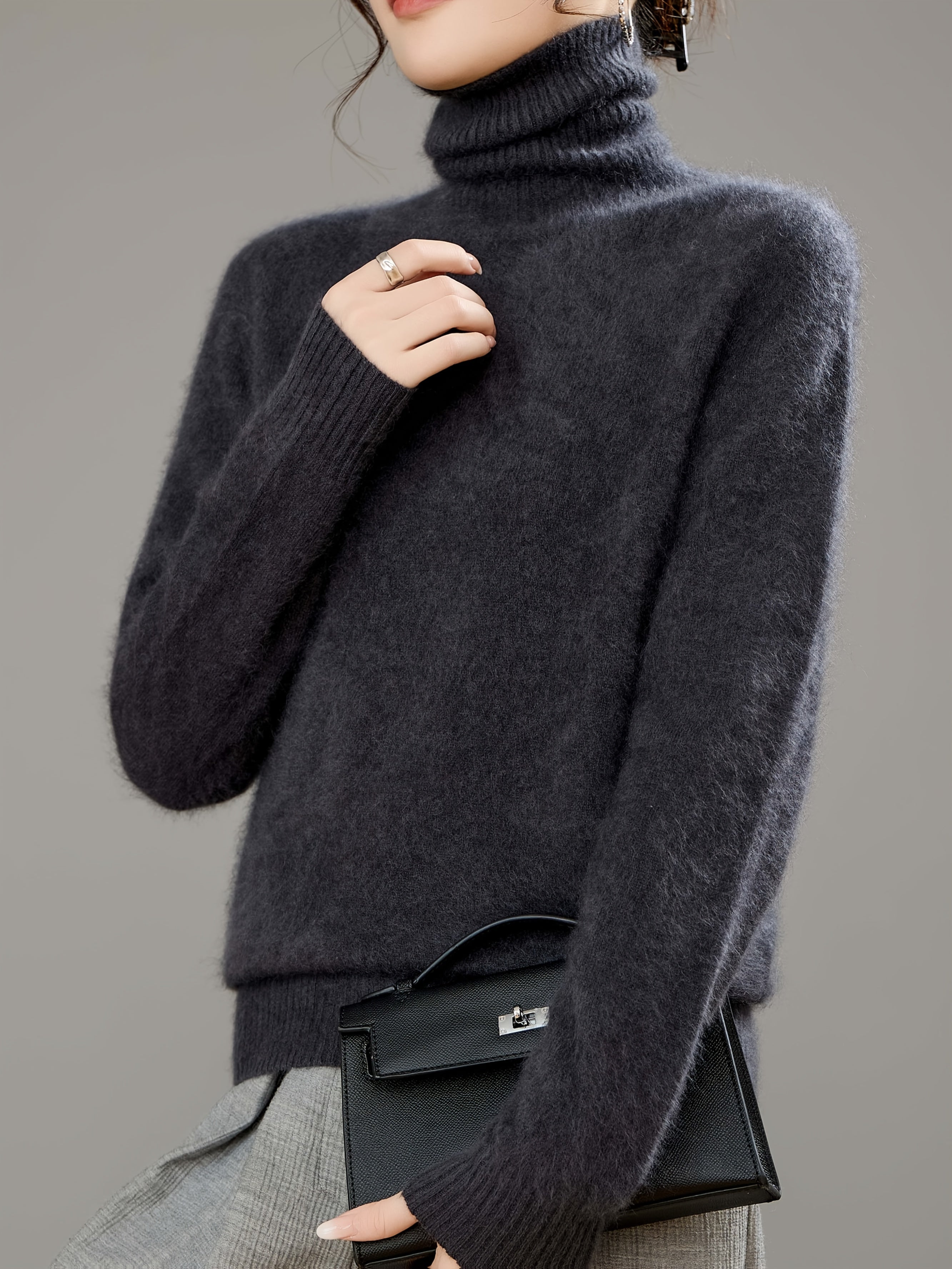 Marceline | Women's Brushed Cashmere Wool Turtleneck Sweater