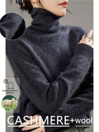 Marceline | Women's Brushed Cashmere Wool Turtleneck Sweater