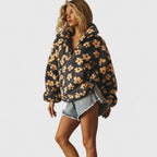 Delysanne | Women's Floral Print Fleece Quarter-Zip