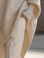 Callowyn | Women's Oversized Cashmere Cape Sweater, Poncho-Style Batwing Sleeve – Elegant Layering