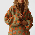 Delysanne | Women's Floral Print Fleece Quarter-Zip