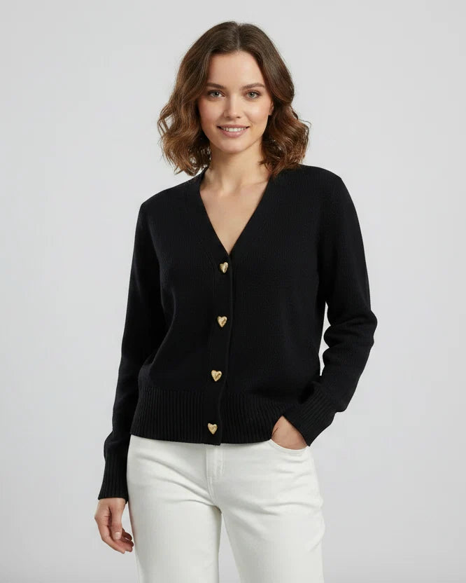Women’s Knit Cardigan with Button Placket - Crawleigh