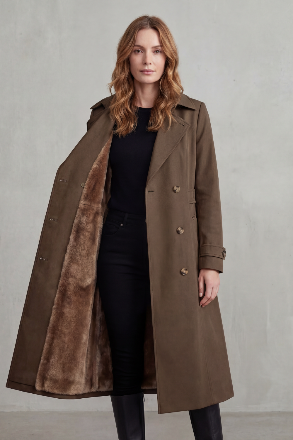 Carletta | Women's Faux Fur Double Breasted Winter Coat