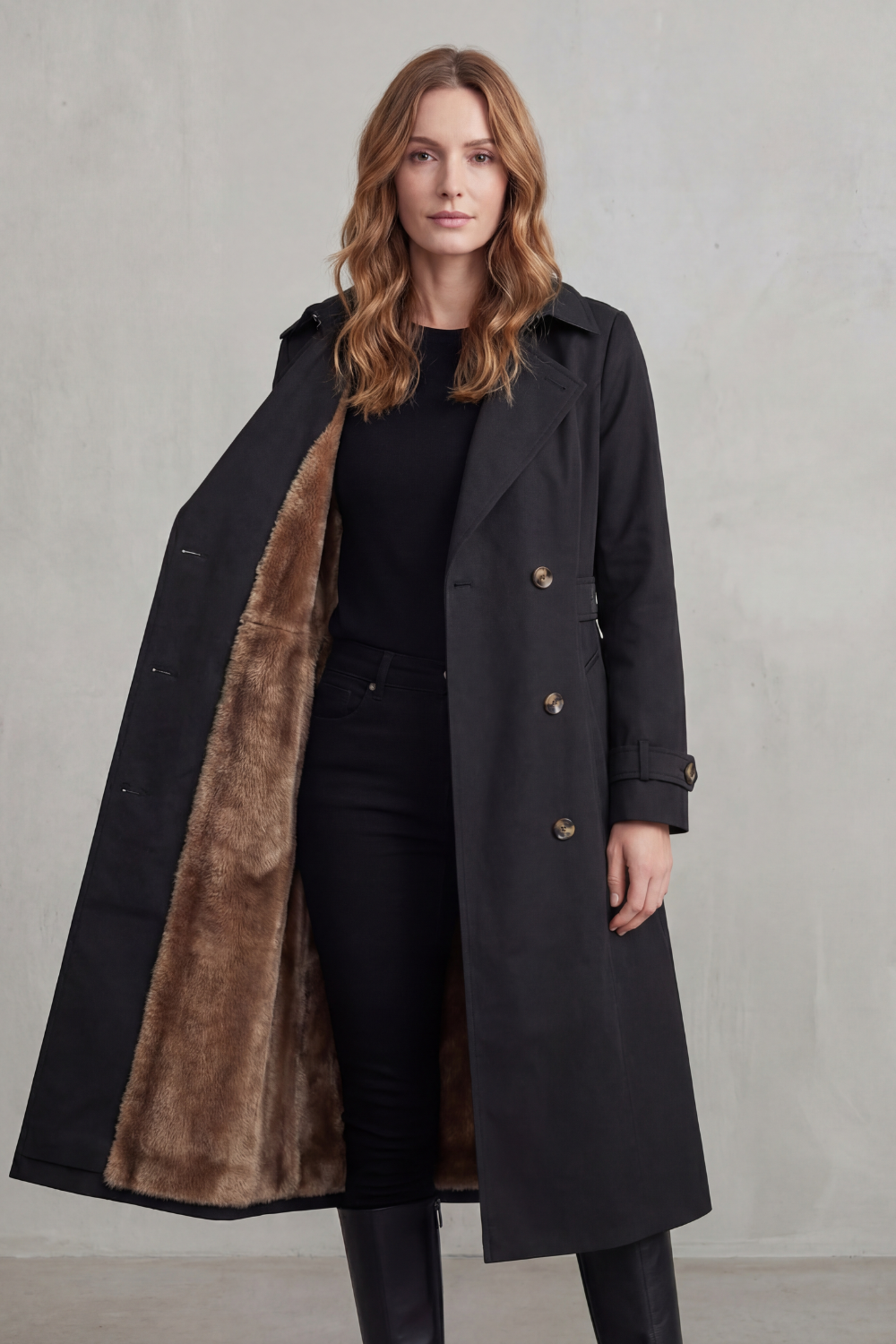 Carletta | Women's Faux Fur Double Breasted Winter Coat
