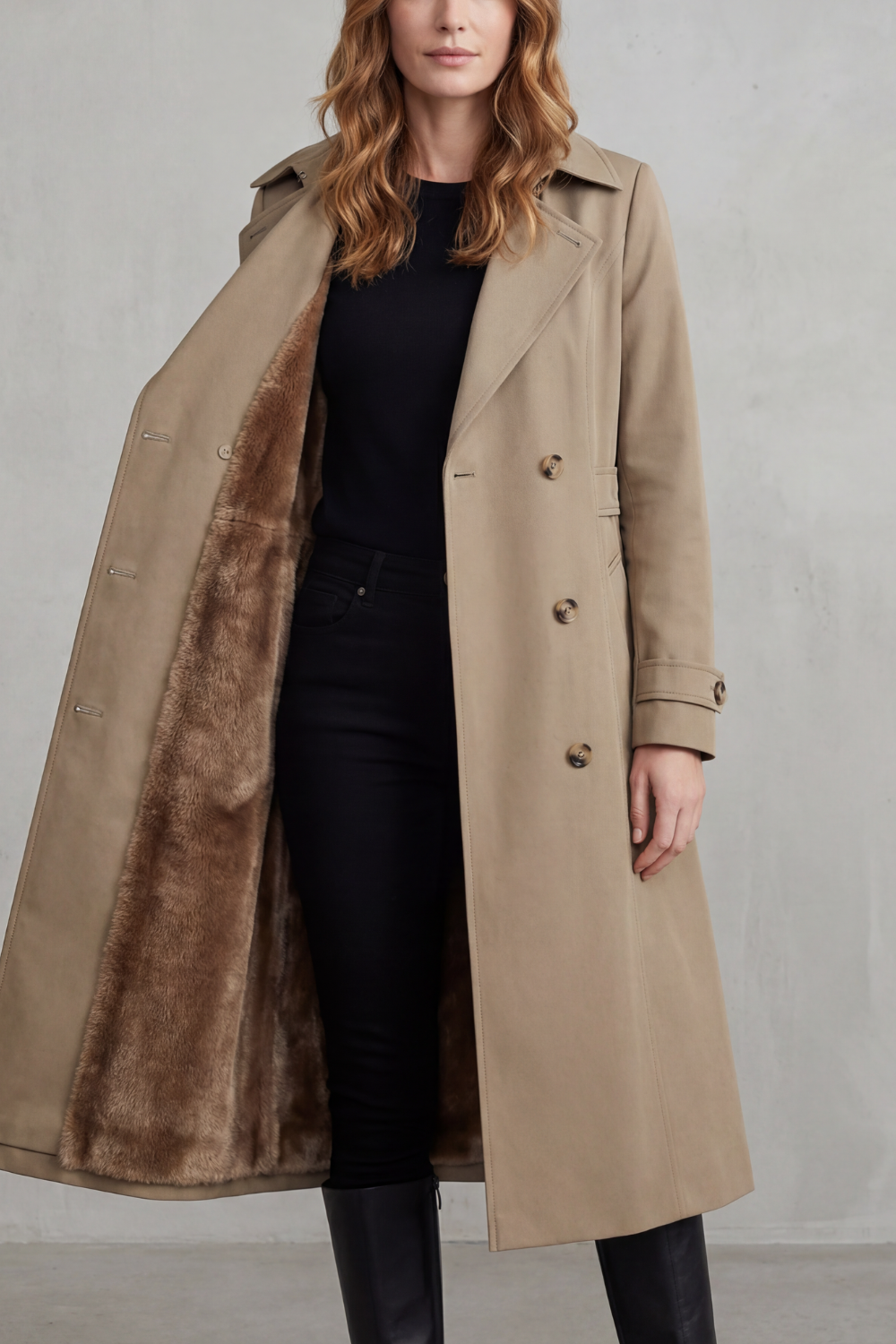Carletta | Women's Faux Fur Double Breasted Winter Coat