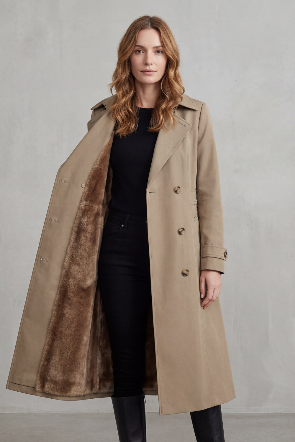 Carletta | Women's Faux Fur Double Breasted Winter Coat