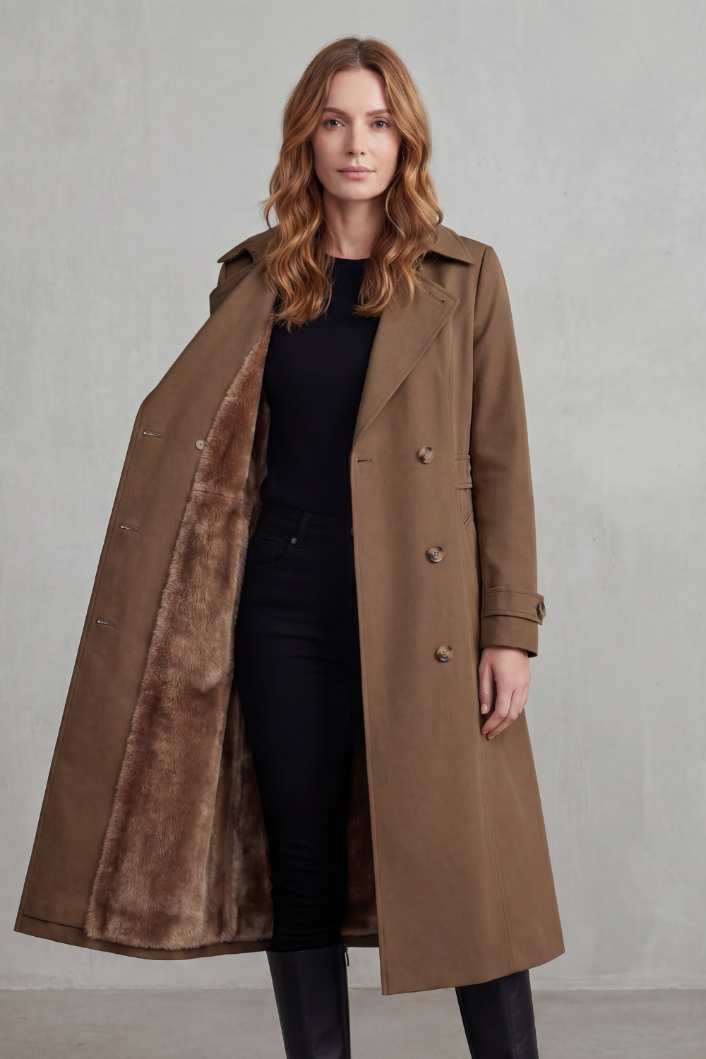 Carletta | Women's Faux Fur Double Breasted Winter Coat