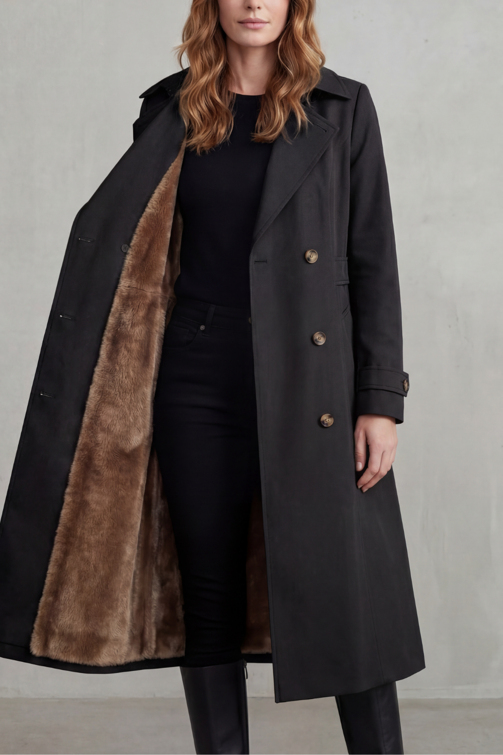 Carletta | Women's Faux Fur Double Breasted Winter Coat