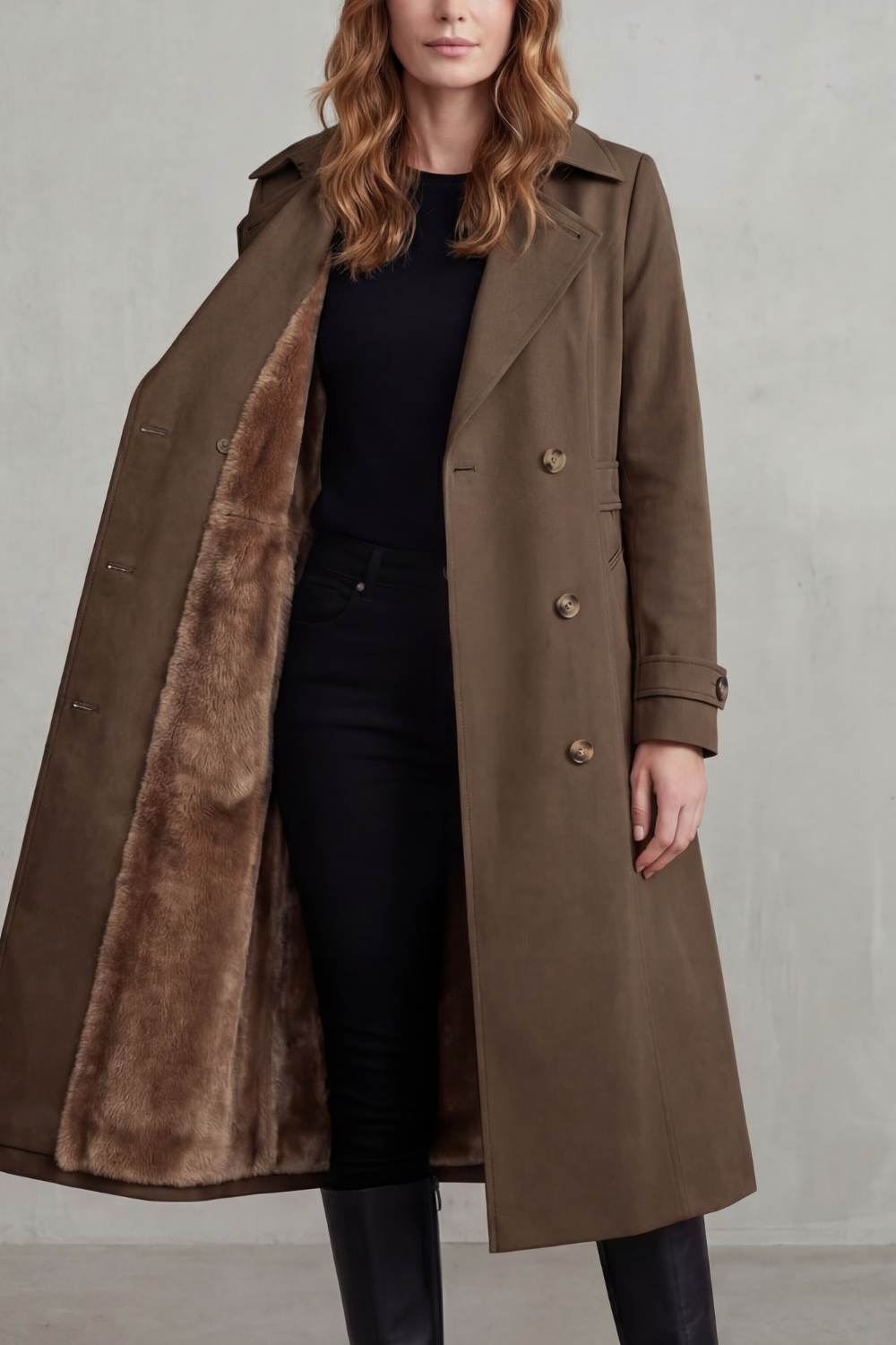 Carletta | Women's Faux Fur Double Breasted Winter Coat