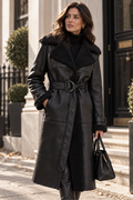 Giselle | Women's Oversized Belted Faux Shearling Coat
