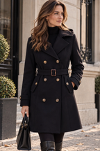 Hélène | Women's Hooded Double Breasted Trench Coat