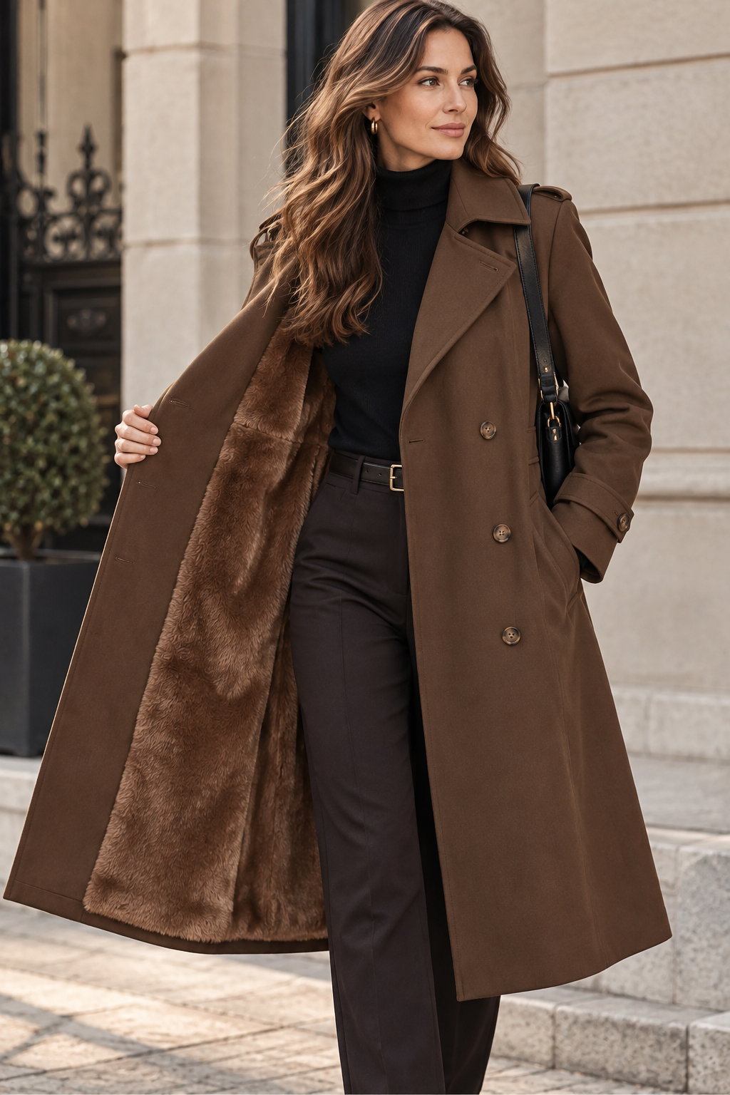 Carletta | Women's Faux Fur Double Breasted Winter Coat