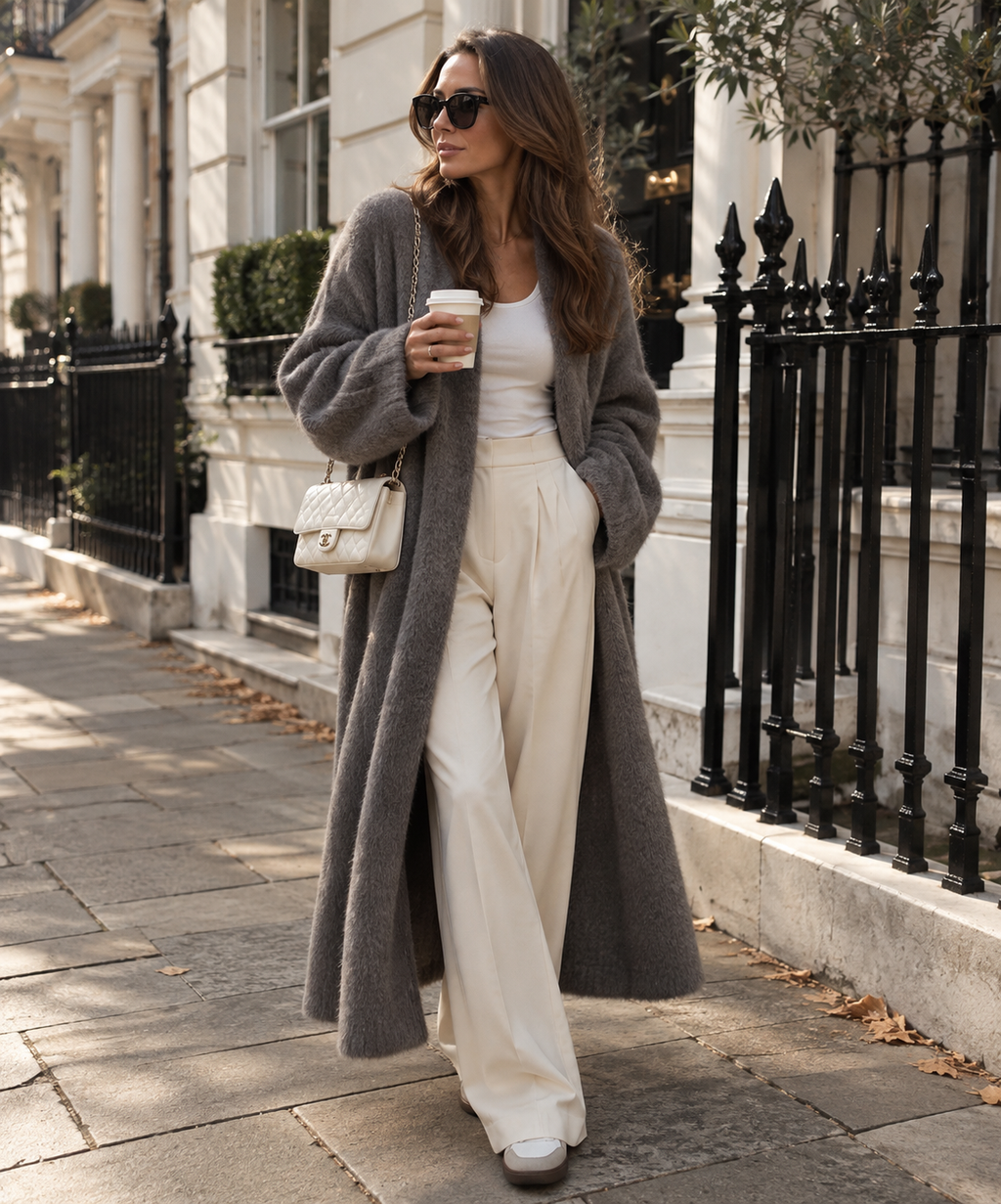 Claudine | Women's Open Knit Longline Coatigan